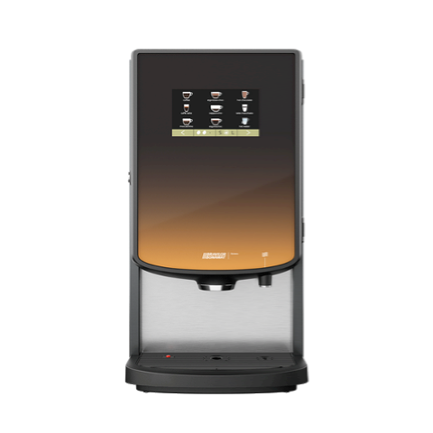 Kaffemaskine, Bonamat Bolero 43, Automaten har fire produktbeholder, som løbende kan blive fyldt op med kaffe, mælk og kakao, Peter Larsen Kaffe